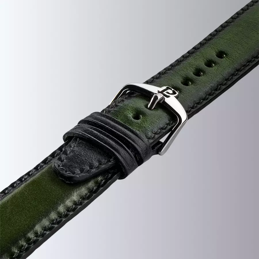 1977 EDMOND Automatique, 40 MM, Cadran Vert Olive, Bracelet Cuir Vert Herrenuhr 1977P01177