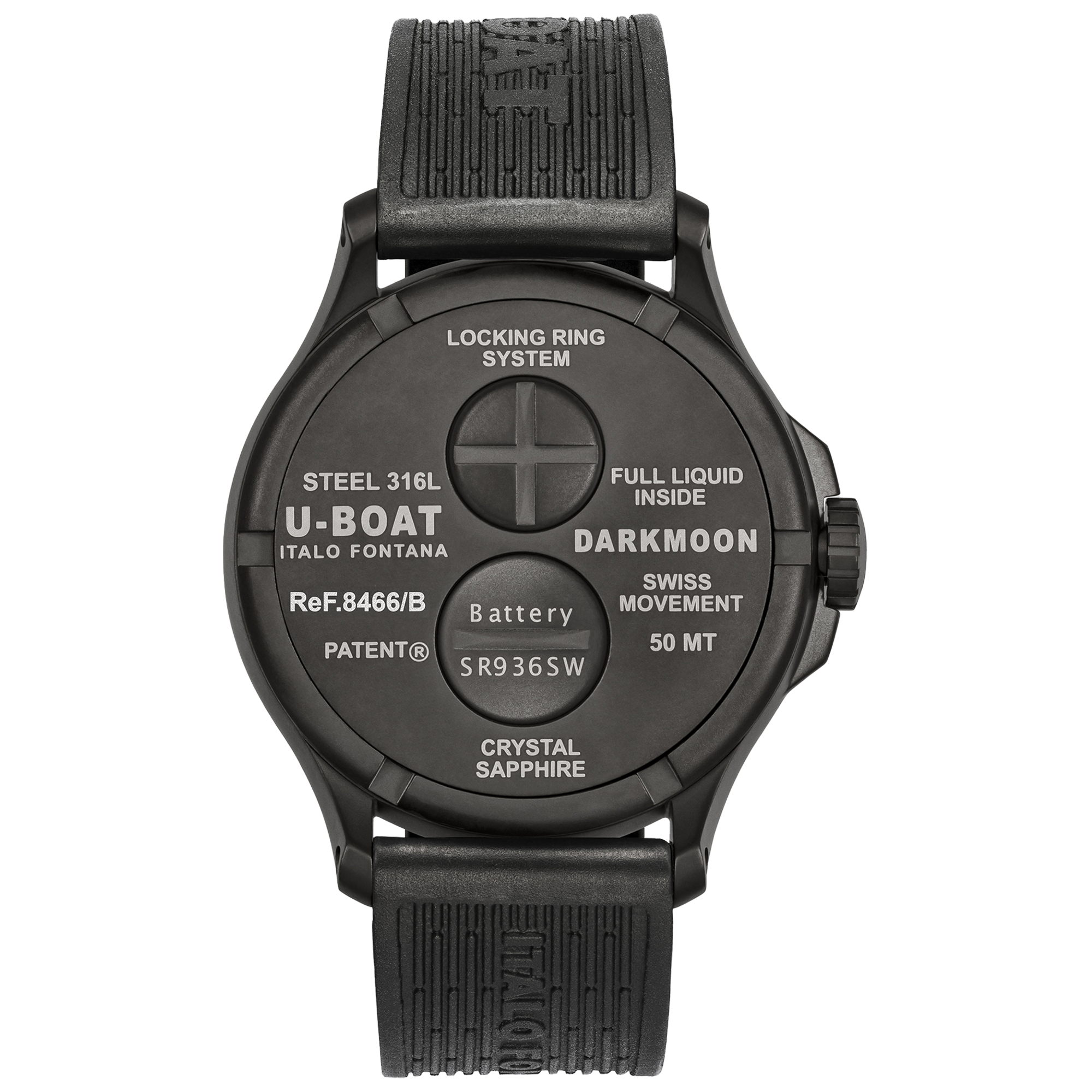 U-Boat Darkmoon 44mm Red Glass Herrenuhr 8466/B