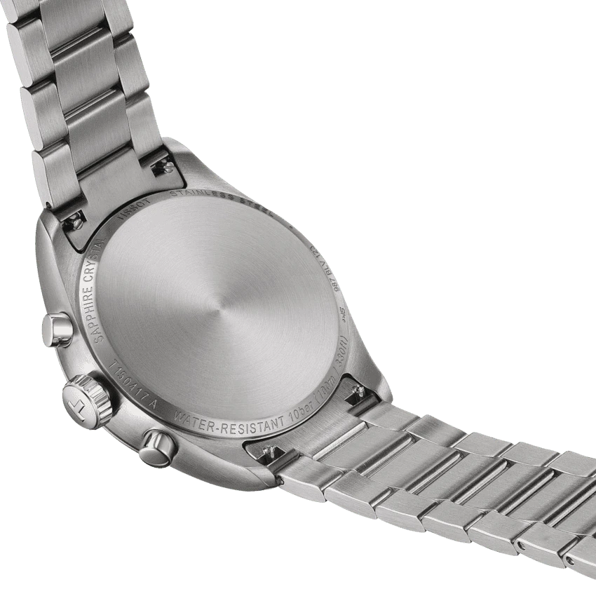 Tissot PR 100 Chronograph Herrenuhr T150.417.11.091.00 Set mit schwarzem Lederband