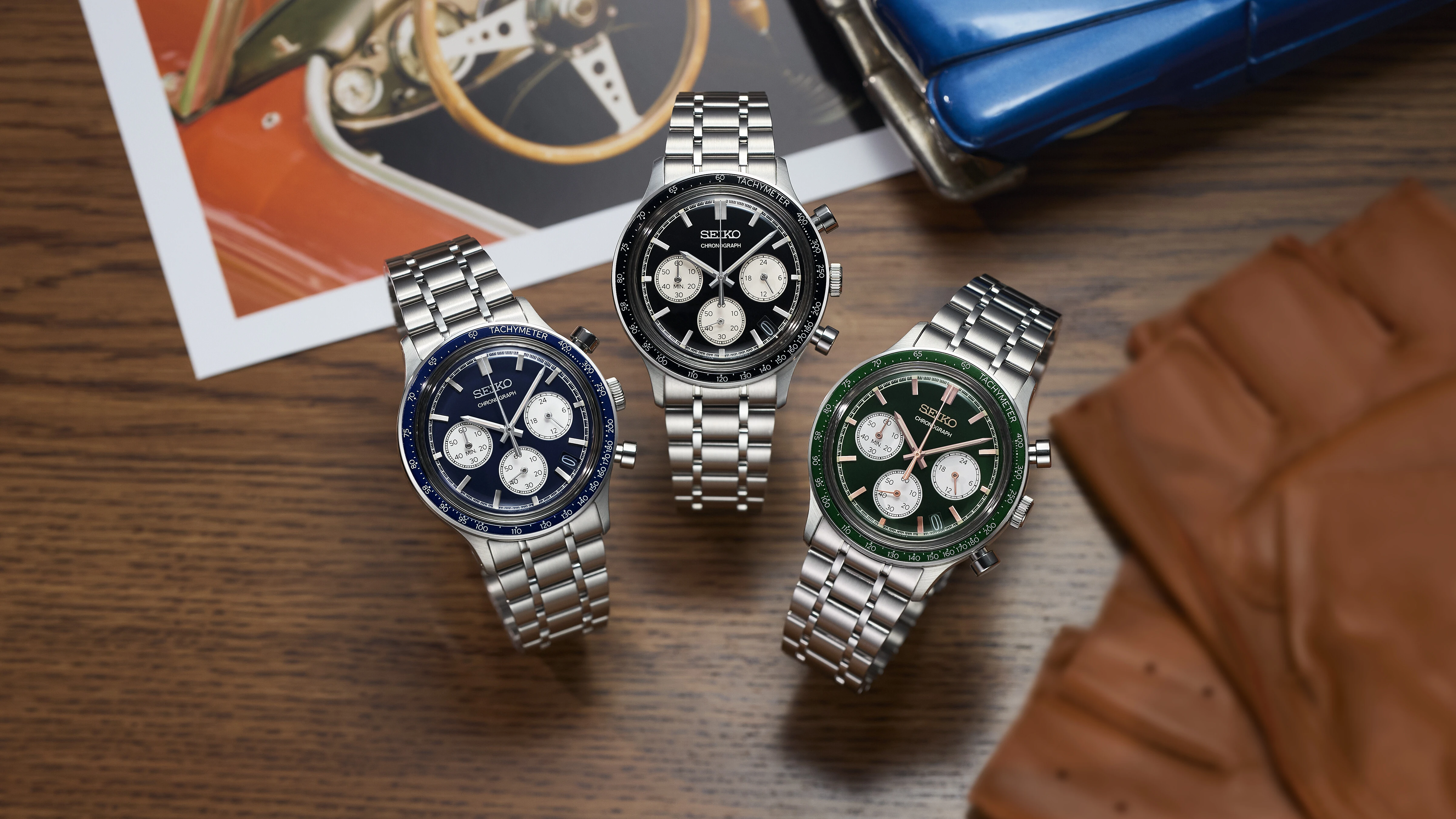 Seiko Quarz Chronograph Schwarz Herrenuhr SSB479P1