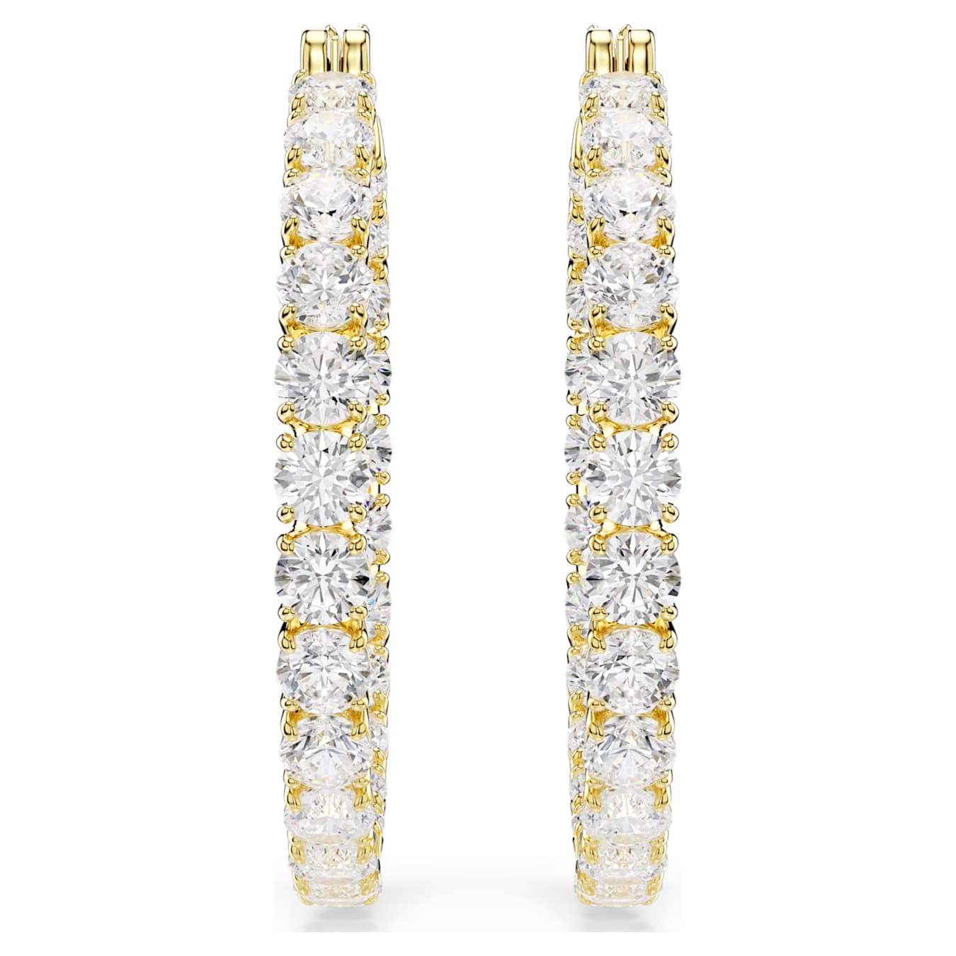 Swarovski  Matrix Kreolen Rundschliff, Weiß, Goldlegierungsschicht 5750620