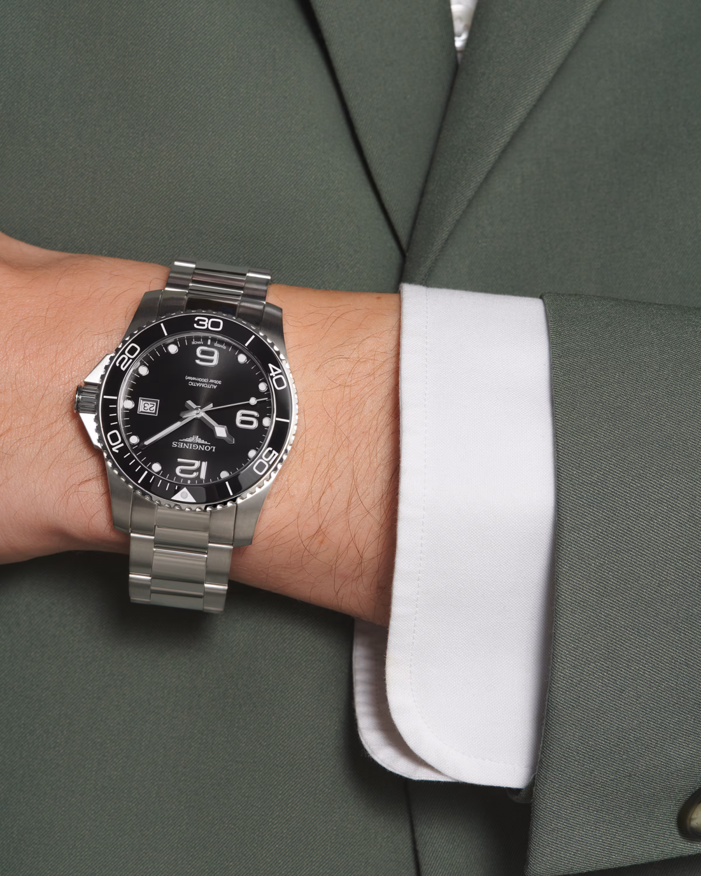 Longines HYDROCONQUEST - L3.781.4.56.6 Automatik Uhr Lünette Herrenuhr L3.781.4.56.6