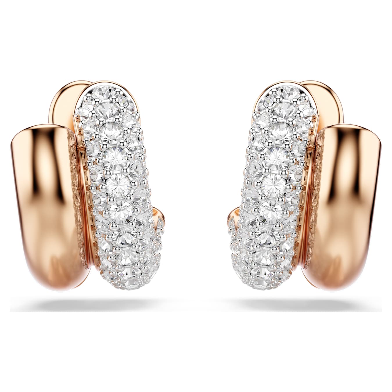 Swarovski  Dextera Kreolen Rundschliff, Mini, Weiß, Roségold-Legierungsschicht