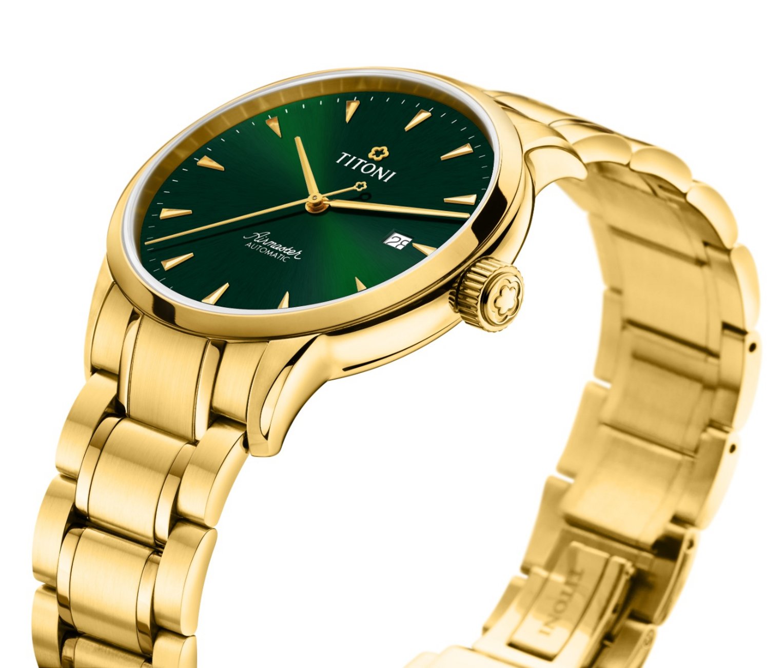 Titoni Airmaster Gelbgold, Grün Herrenuhr 83733G-673
