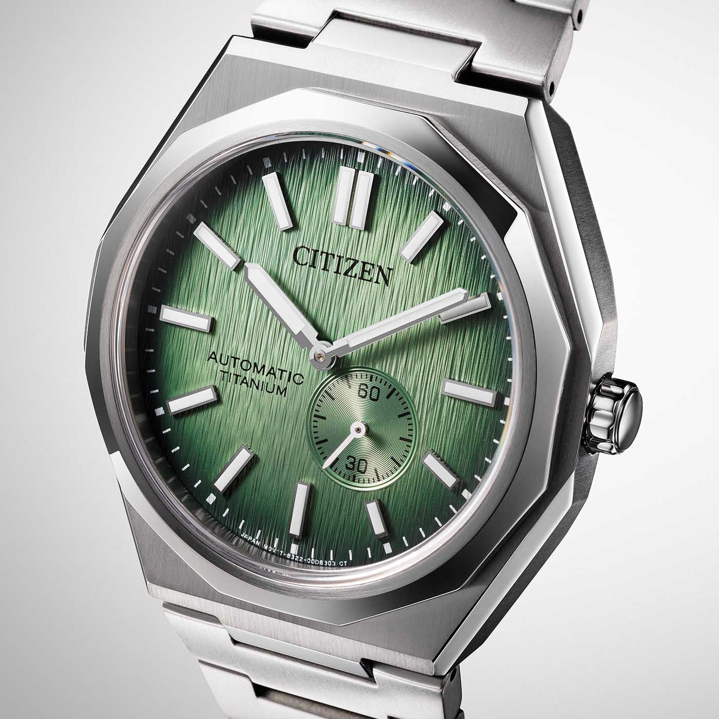Citizen Super Titanium Zenshin 60 grün Herrenuhr NK5020-58X