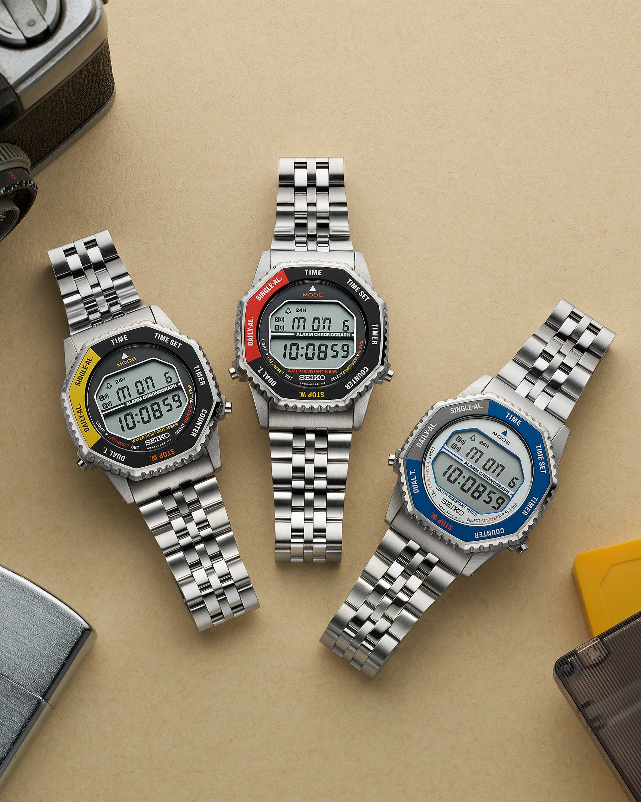 Seiko Klassik Digital Chronograph, Quarz, Rot Herrenuhr SMGG19P1