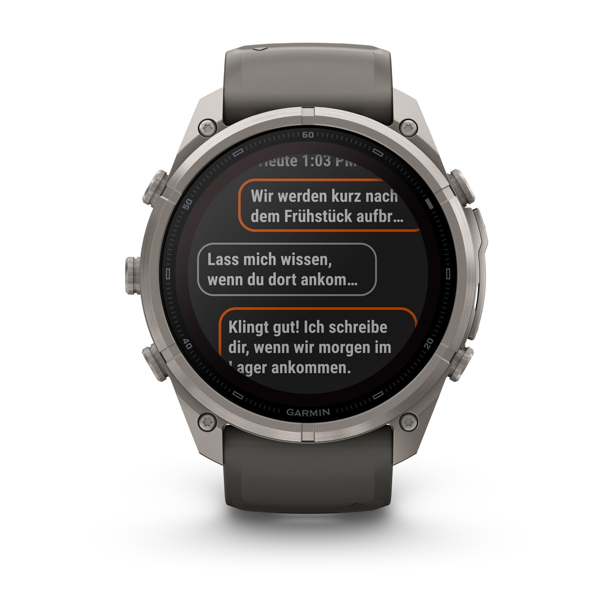 Garmin fēnix® 9 Pro inReach® Solar - 51 mm MIP Sapphire Titan mit Silikon-Armband Kieselgrau/Silbergrau 010-04339-01