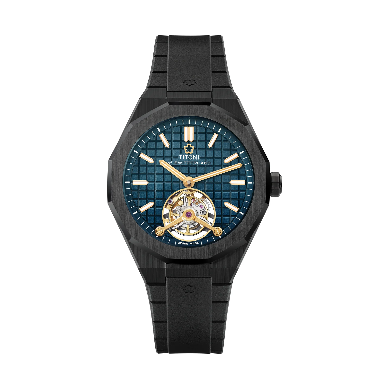 Titoni Impetus CeramTech Tourbillon Tiefblau Herrenuhr 1000 Z-R-741
