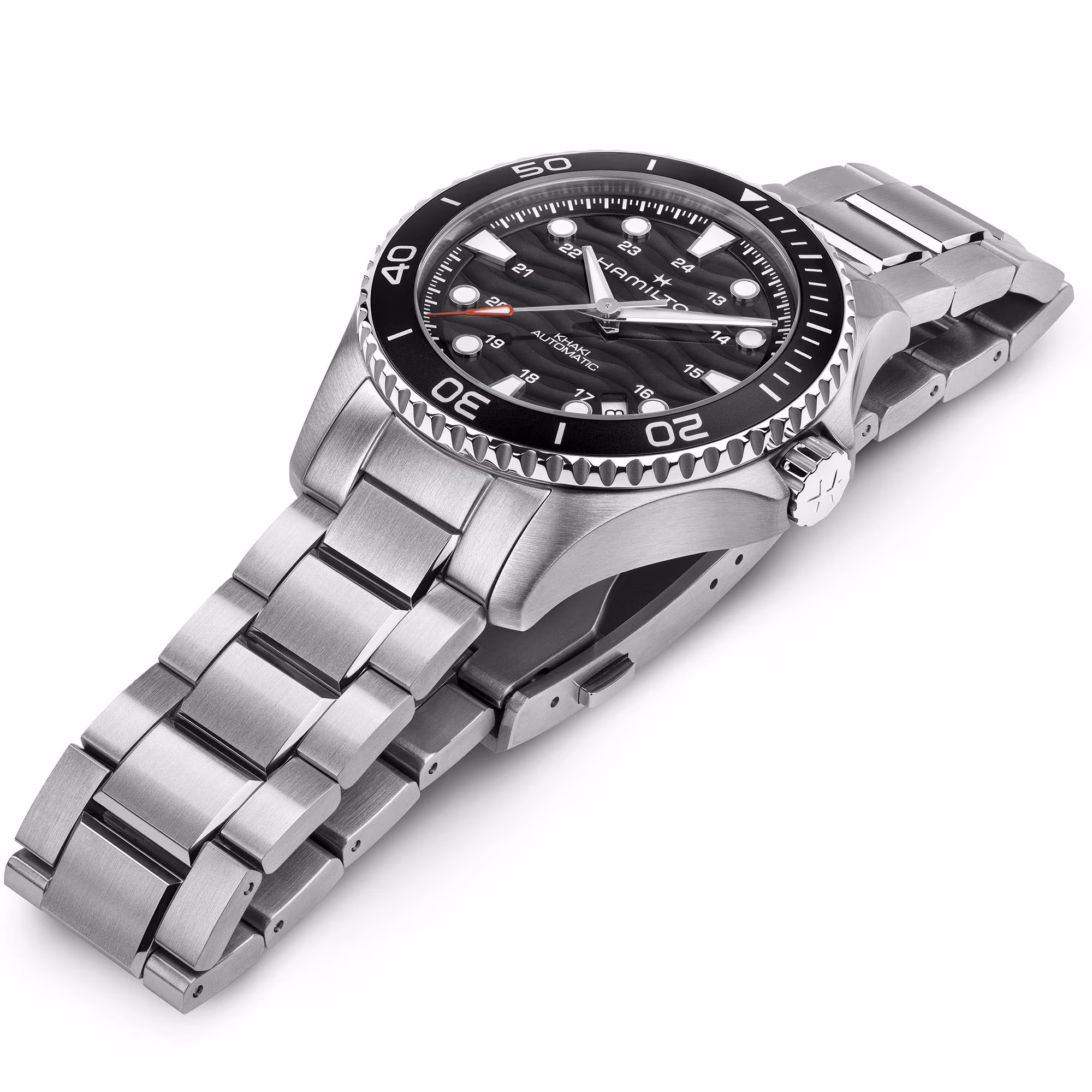 Hamilton KHAKI NAVY SCUBA AUTO Schwarz Metallband 40 MM Herrenuhr H82415130