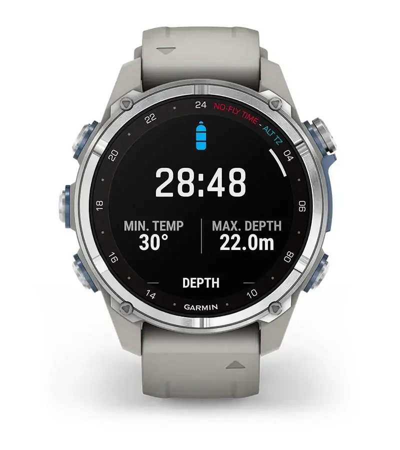 Garmin DESCENT MK3S AMOLED Silber/Nebelgrau Herrenuhr 010-02753-04