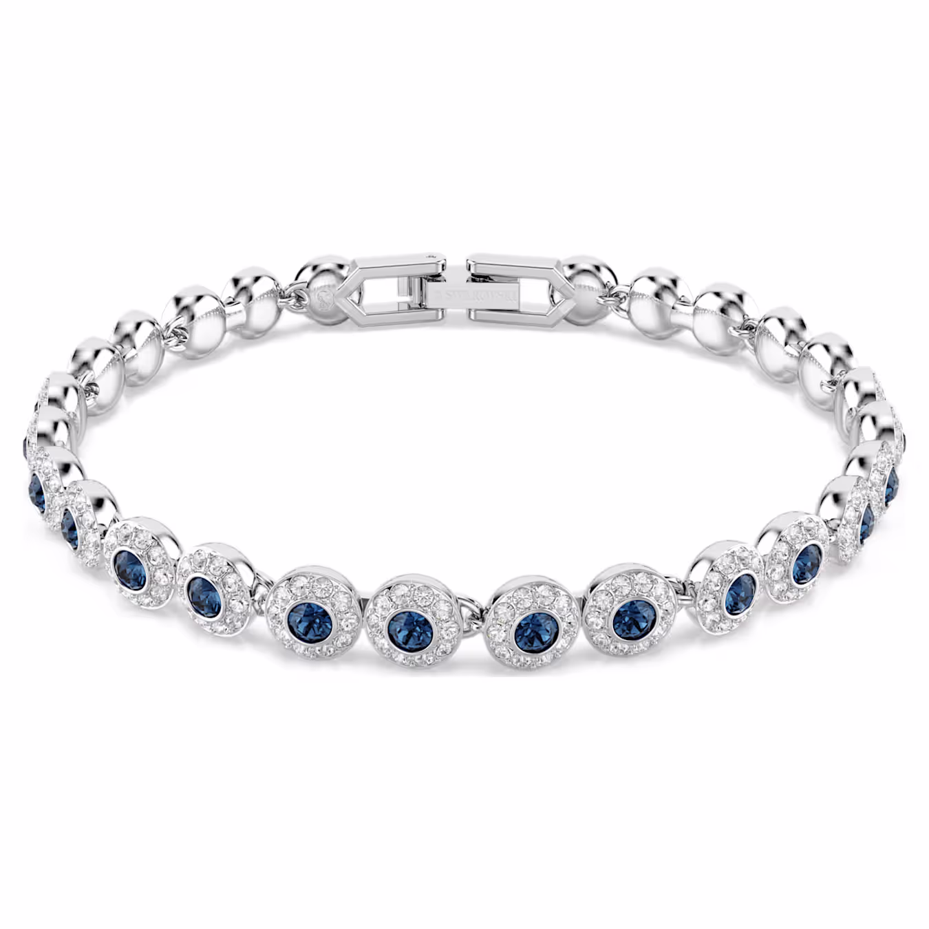 Swarovski  Una Angelic Armband Rundschliff, Blau, Rhodiniert