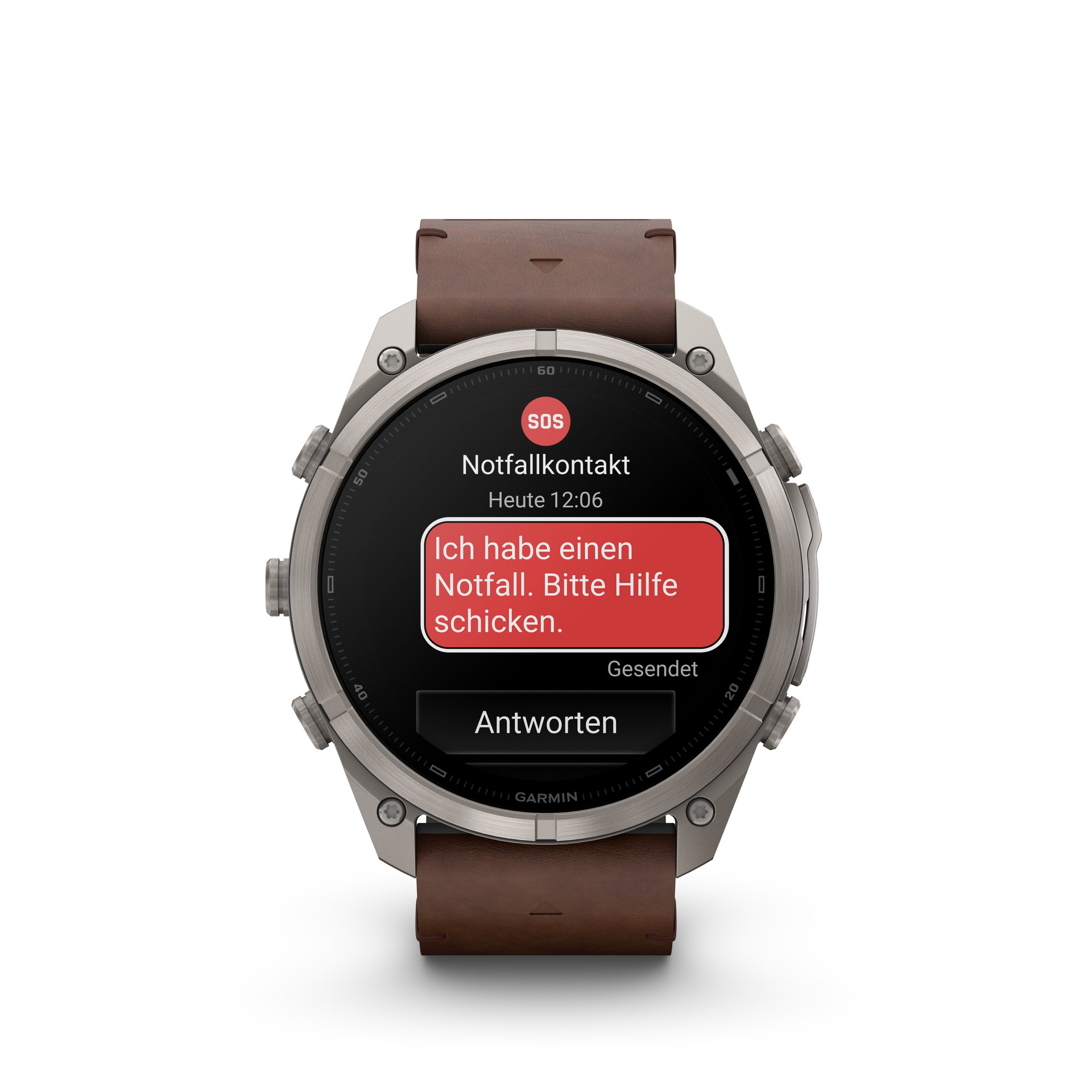 Garmin fēnix® 9 Pro inReach® - 51 mm AMOLED Sapphire Titan mit Leder-Armband Walnuss und Silikon-Armband Kieselgrau/Silbergrau 010-04337-41