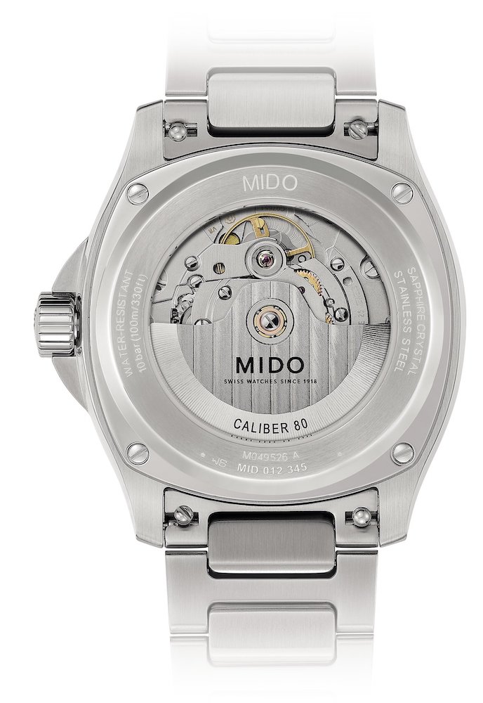 Mido Multifort TV Big Date Herrenuhr M049.526.11.091.00 Set mit Grünem Kautschukband 