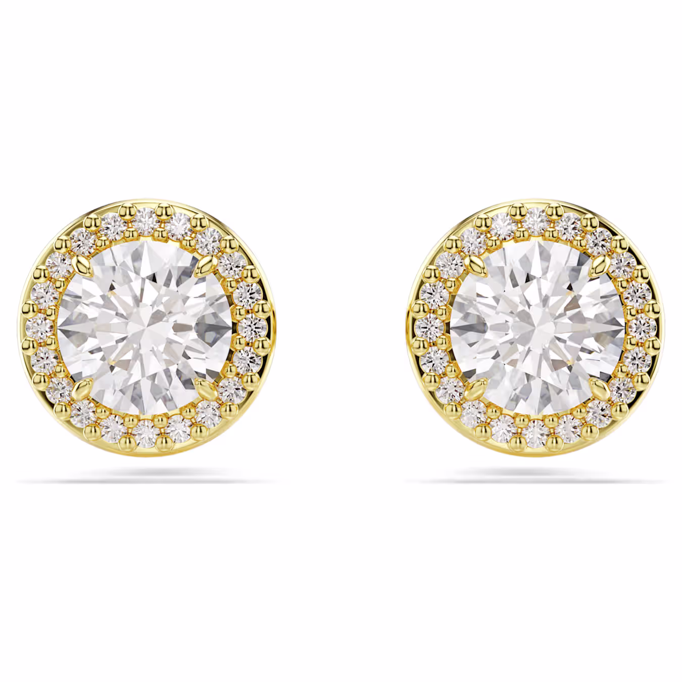 Swarovski Stecker Una Angelic Ohrstecker Rundschliff, Goldfarben, 18k vergoldet