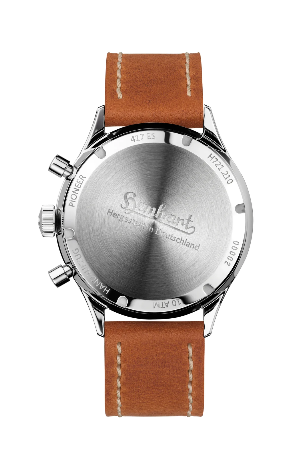 Hanhart 417 ES Moby Dick 42 mm Lederband Hellbraun Herrenuhr H721.202-8210