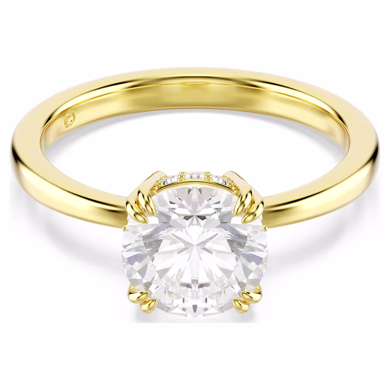 Swarovski  Stilla Cocktailring Rundschliff, Weiß, 18k vergoldet