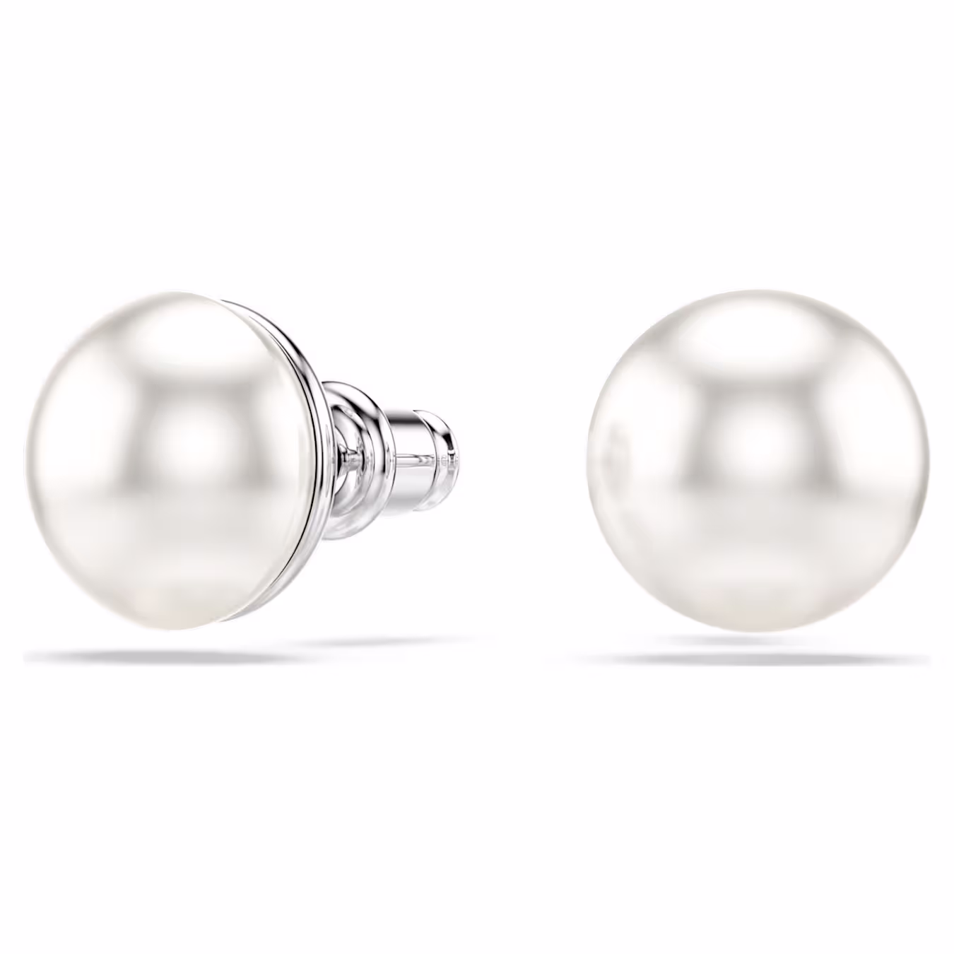 Swarovski  Matrix Ohrstecker Kristallperle, Weiß, Rhodiniert