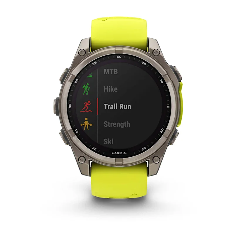 Garmin fēnix® 8 - 47 mm Solar Sapphire Graphit/Titanium Titan 010-02906-21 Set mit schwarzem Lederband