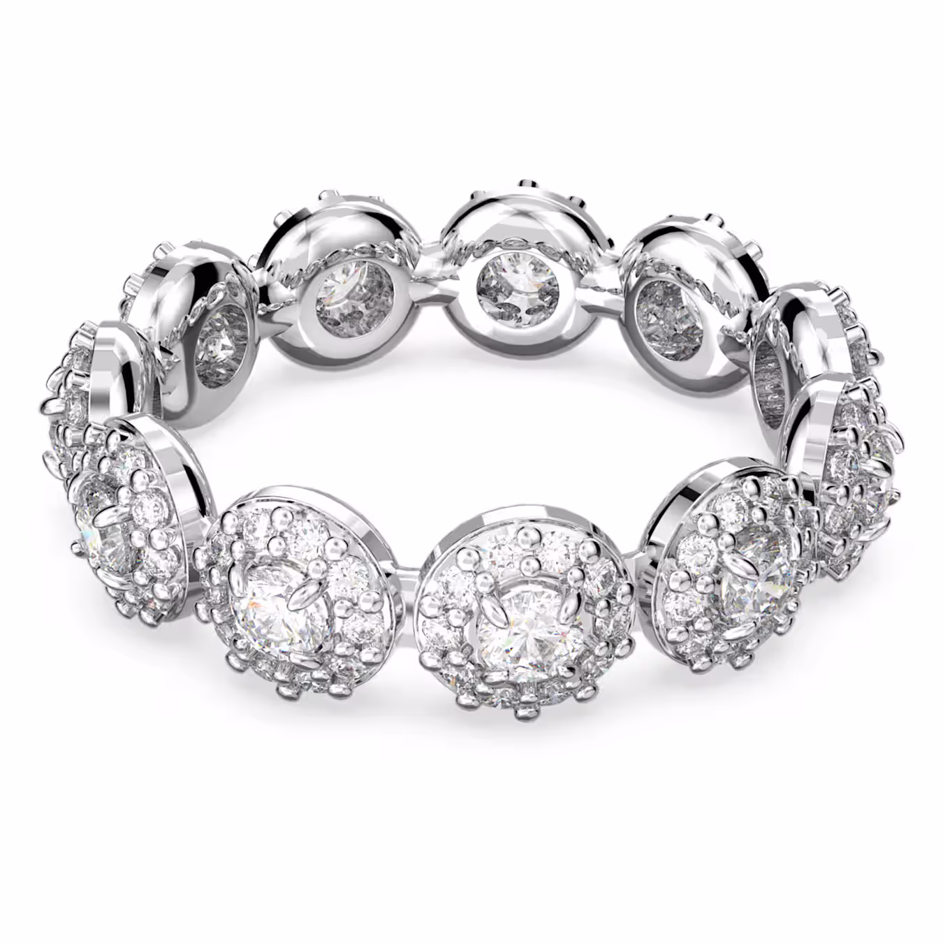 Swarovski  Una Angelic Ring Rundschliff, Weiß, Rhodiniert