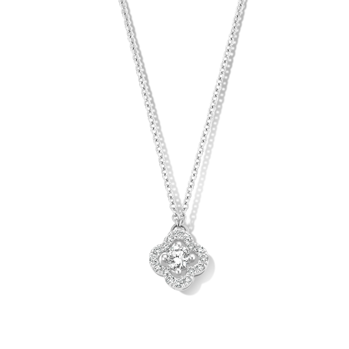 One More Salina Damen Halskette in 18 Karat Weißgold mit Diamanten 062361A