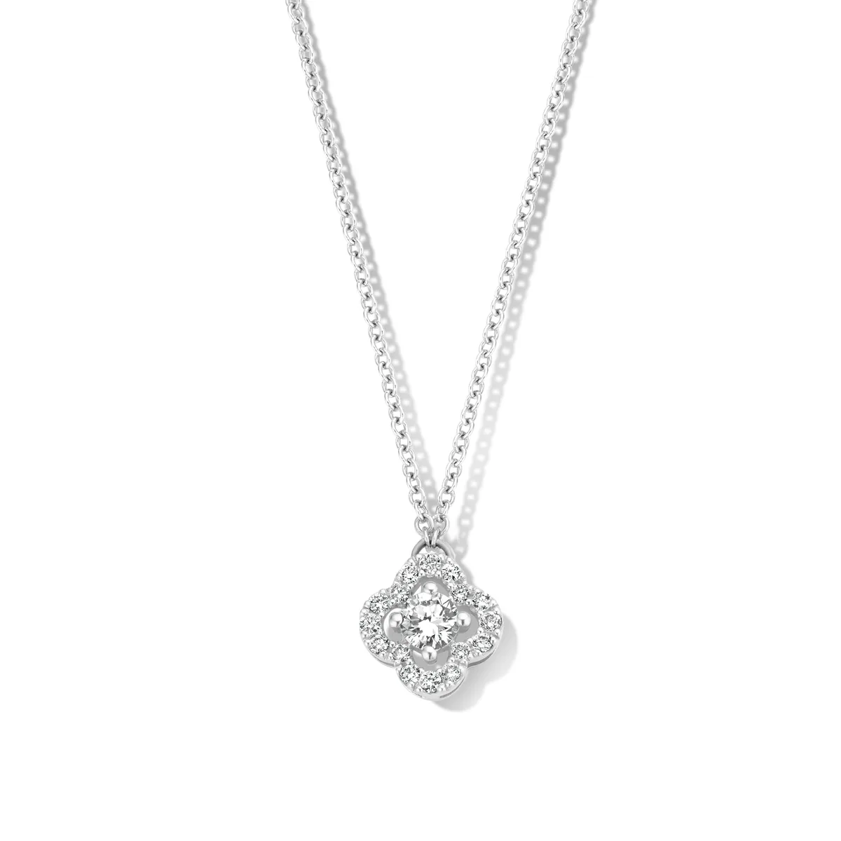 One More Salina Damen Halskette in 18 Karat Weißgold mit Diamanten 062361A