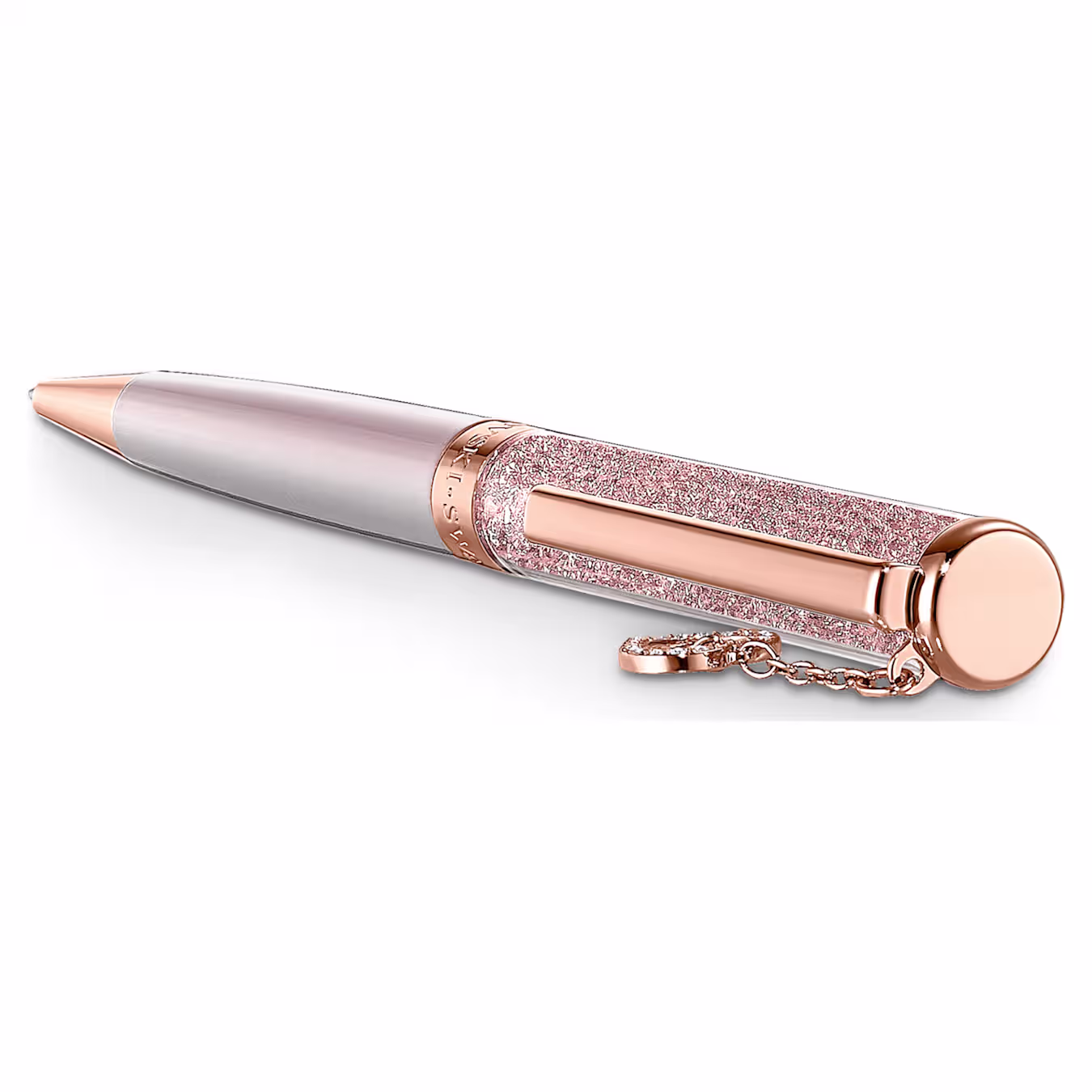 Swarovski Crystalline Kugelschreiber Herz, Roséfarben, Rosa lackiert, Roségold-Legierungsschicht 5527536