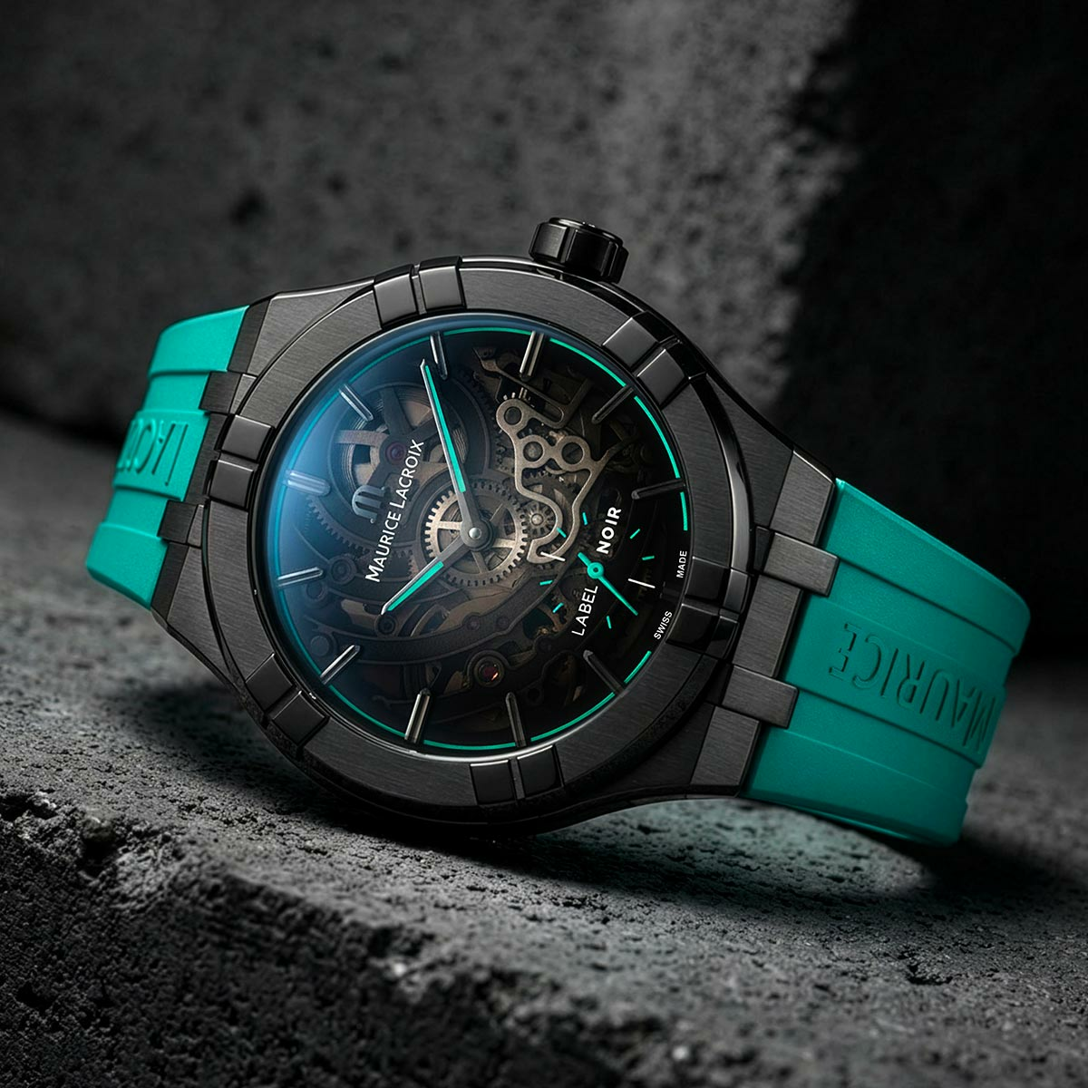Maurice Lacroix Aikon Automatic Skeleton 45mm Label Noir, Limited Edition Herrenuhr AI6028-DLB0B-030-H