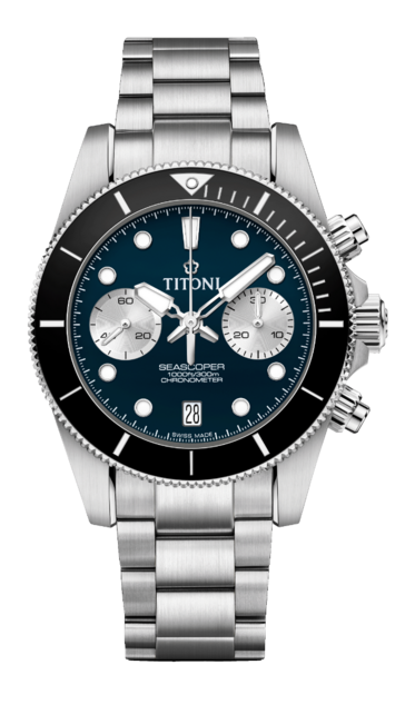 Titoni Seascoper Chronograph Blau Herrenuhr 94300 S-BK-732