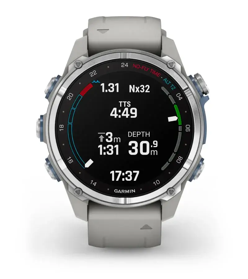 Garmin DESCENT MK3S AMOLED Silber/Nebelgrau Herrenuhr 010-02753-04