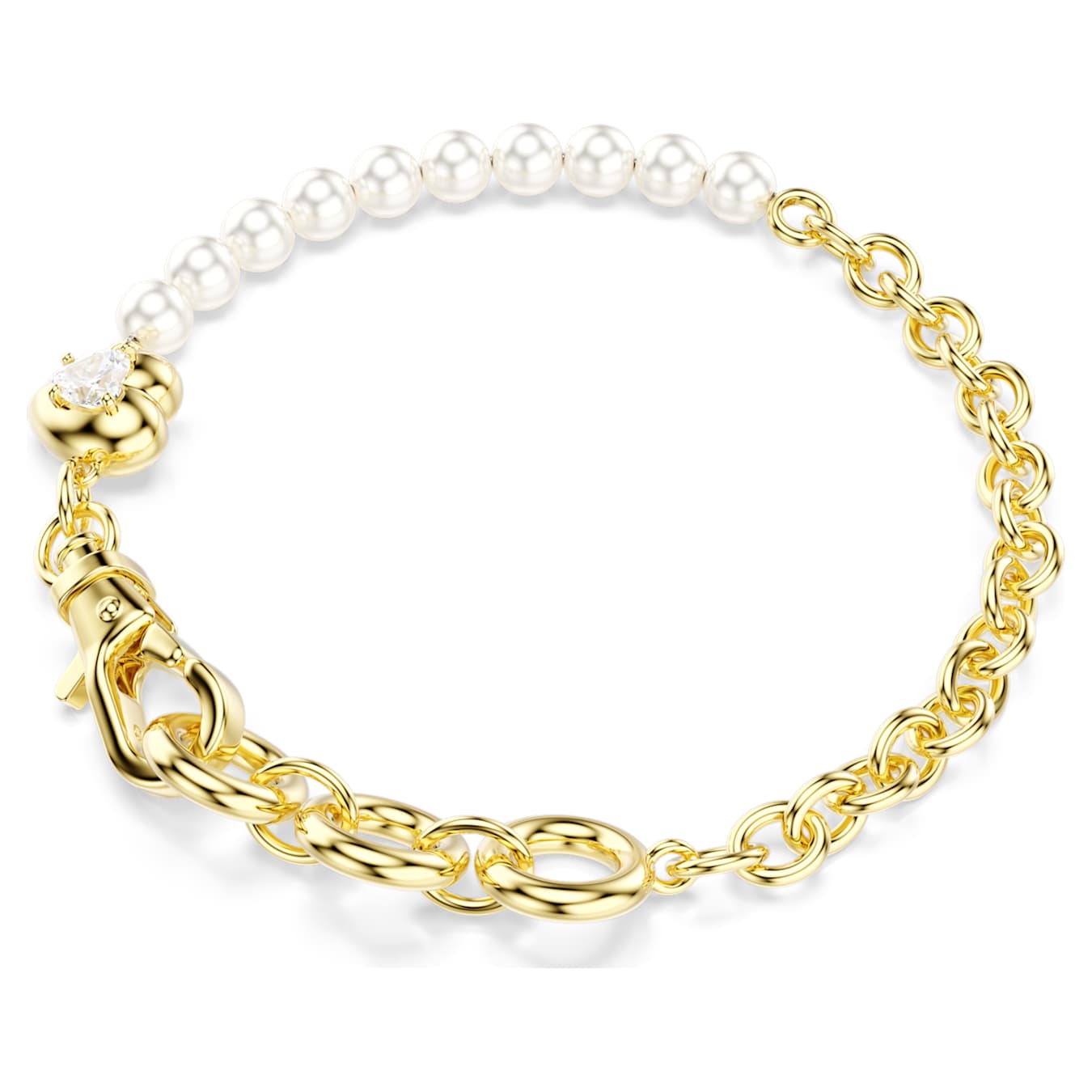 Swarovski  Idyllia Armband Kristallperle, Weiß, Goldlegierungsschicht