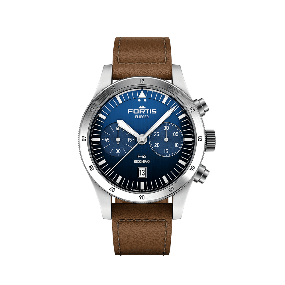 Fortis FLIEGER F-43 Bicompax Liberty Blue Herrenuhr F4240013