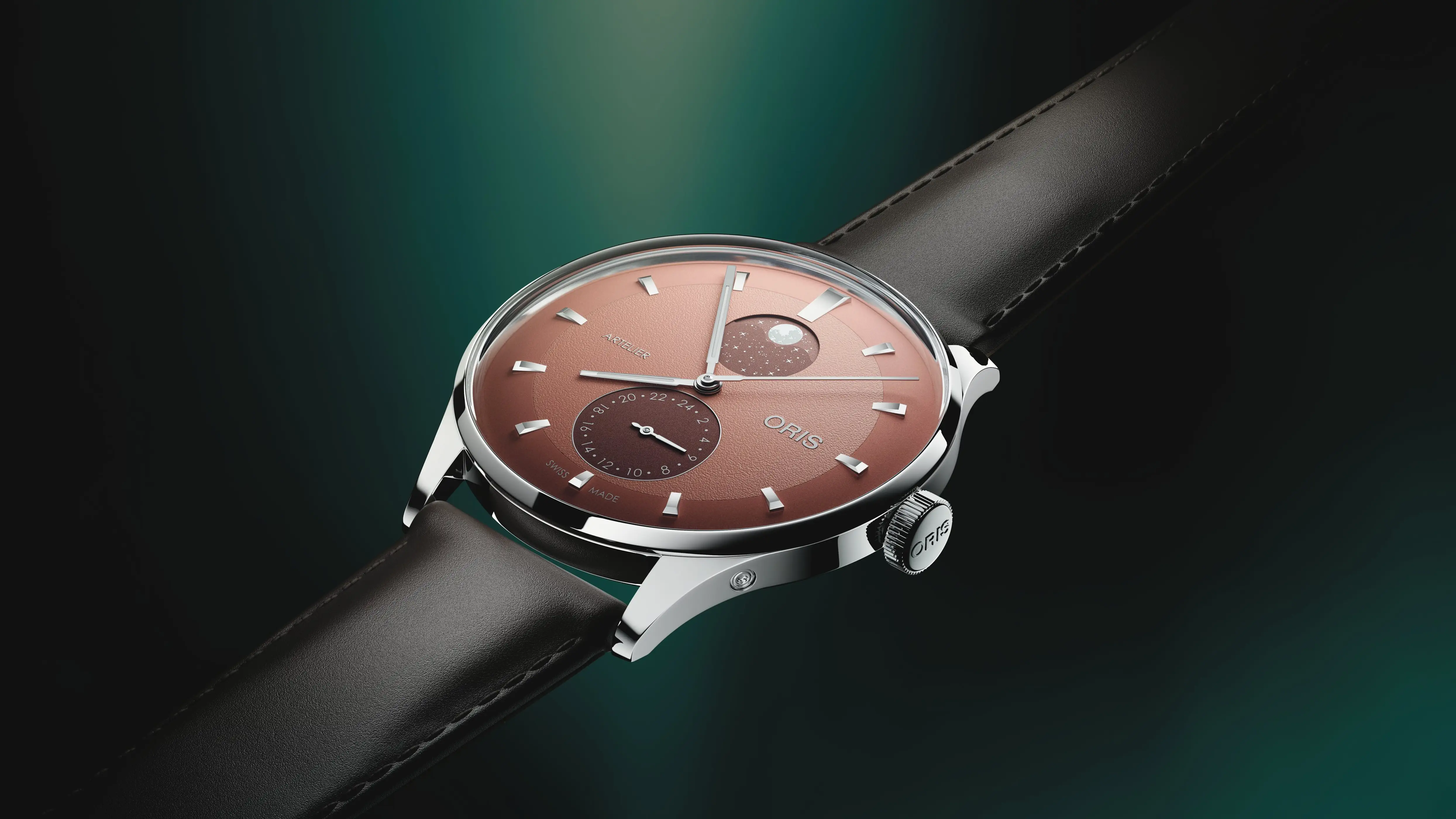 Oris Artelier Complication 39.50 mm Lederband Braun Herrenuhr 01 782 7811 4056-07 6 20 17FC