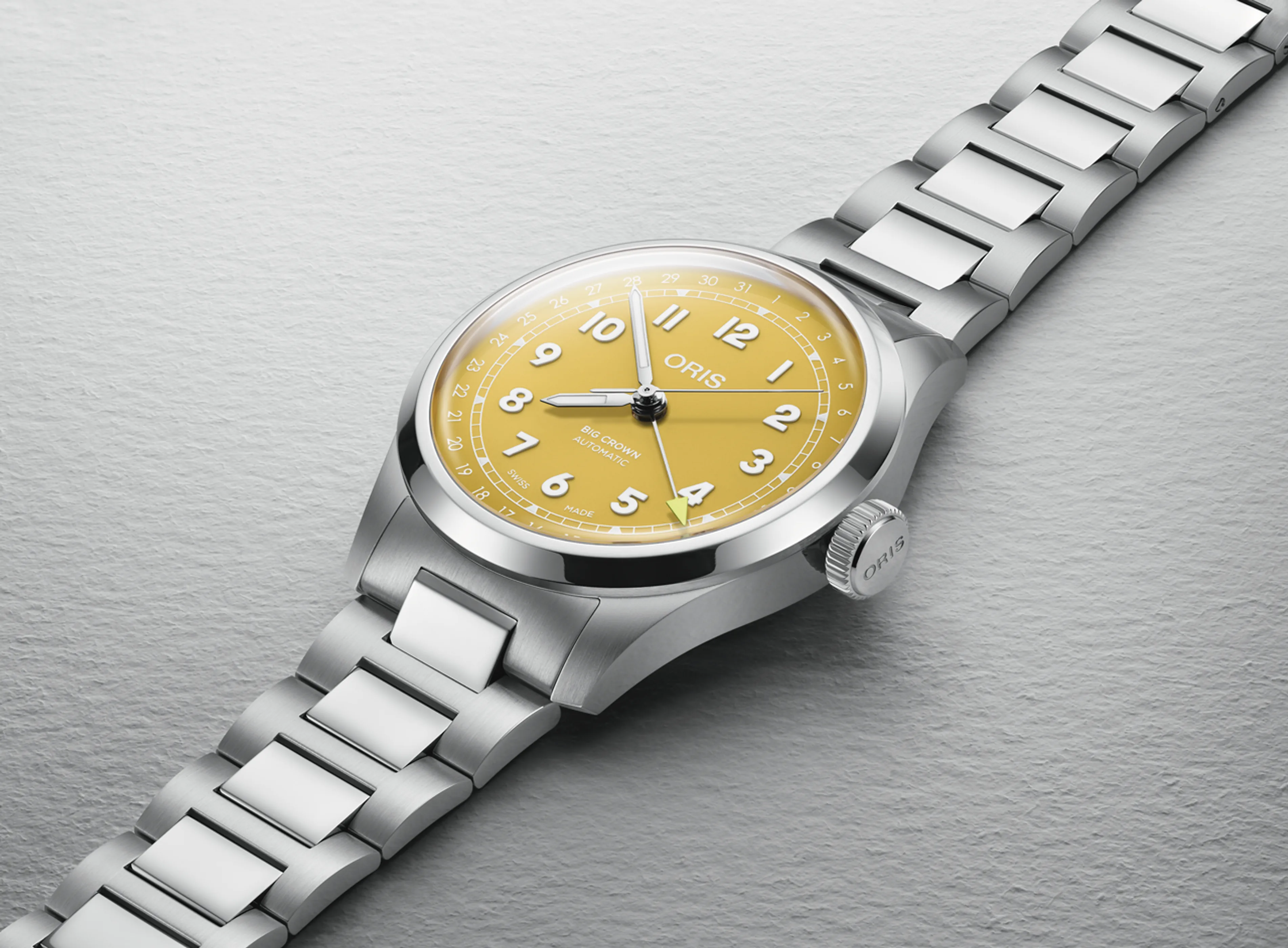 Oris Big Crown Pointer Date 40mm Automatik Edelstahl Gelb Herrenuhr 01 754 7798 4069-07 8 20 06