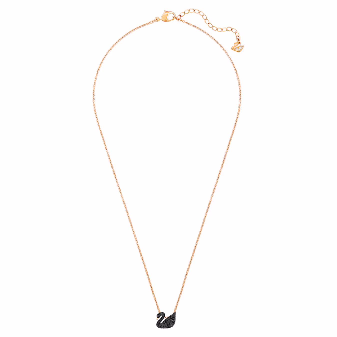 Swarovski  Swan Anhänger Schwan, Klein, Schwarz, 18k rosévergoldet