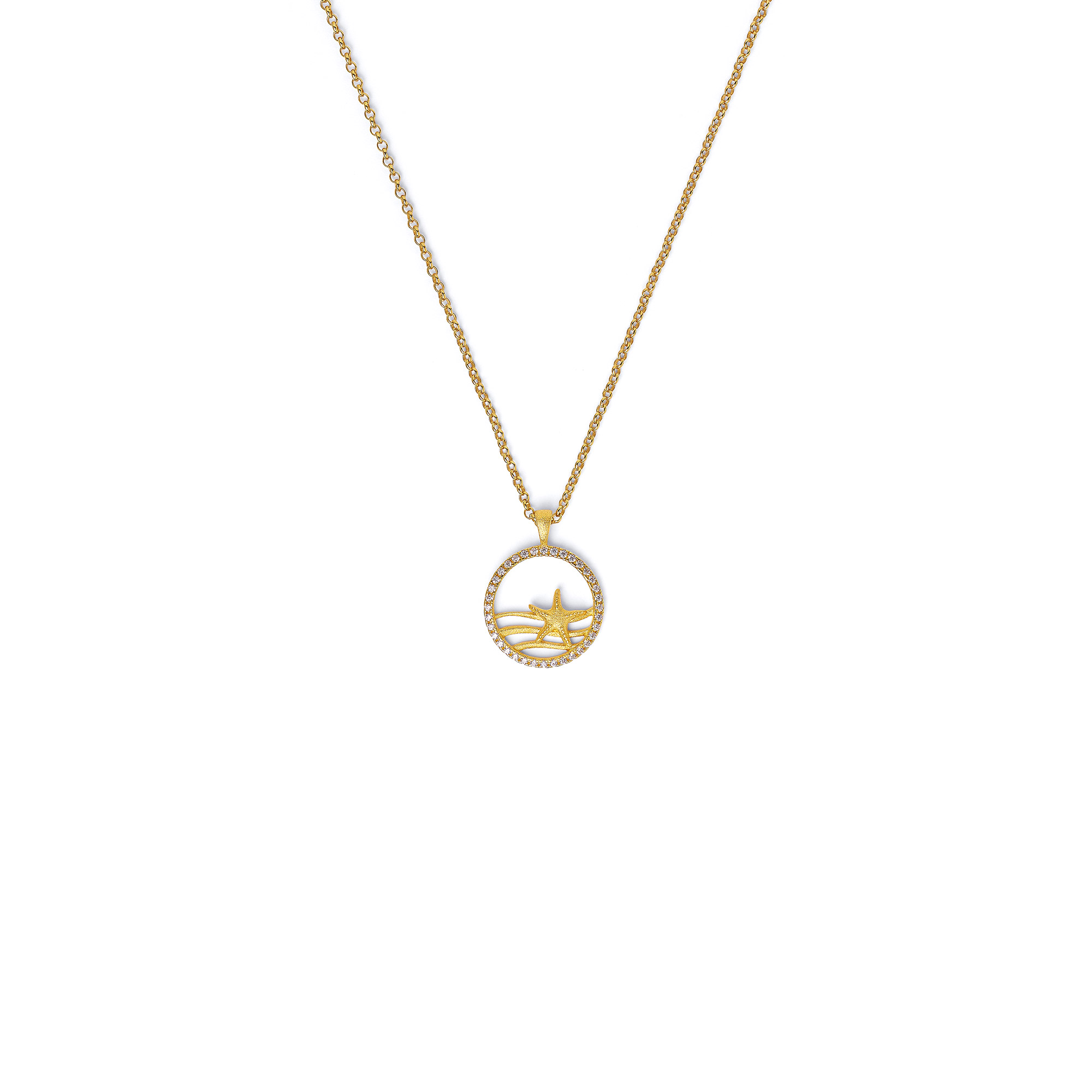 Bernd Wolf Kette Seastar Kette mit Anhänger, Sterlingsilber 925, Zirkonia