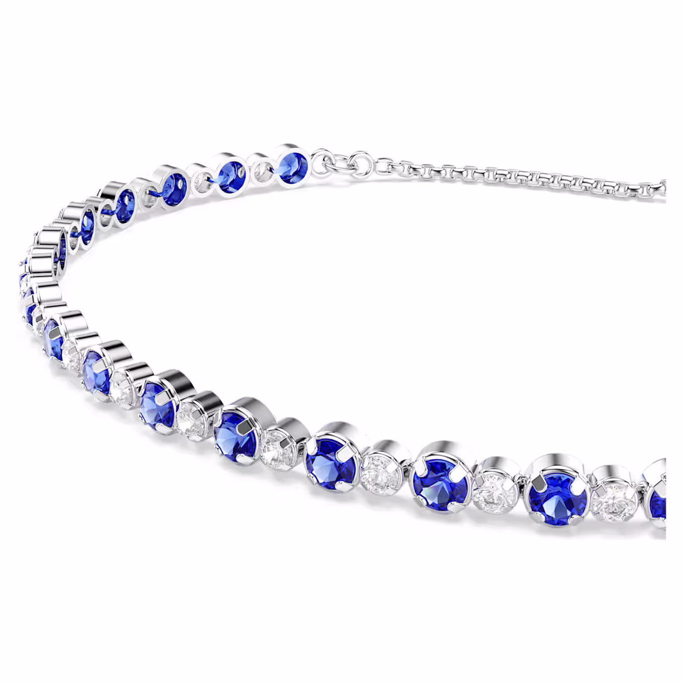 Swarovski  Matrix Tennis Armband Gemischte Rundschliffe, Blau, Rhodiniert