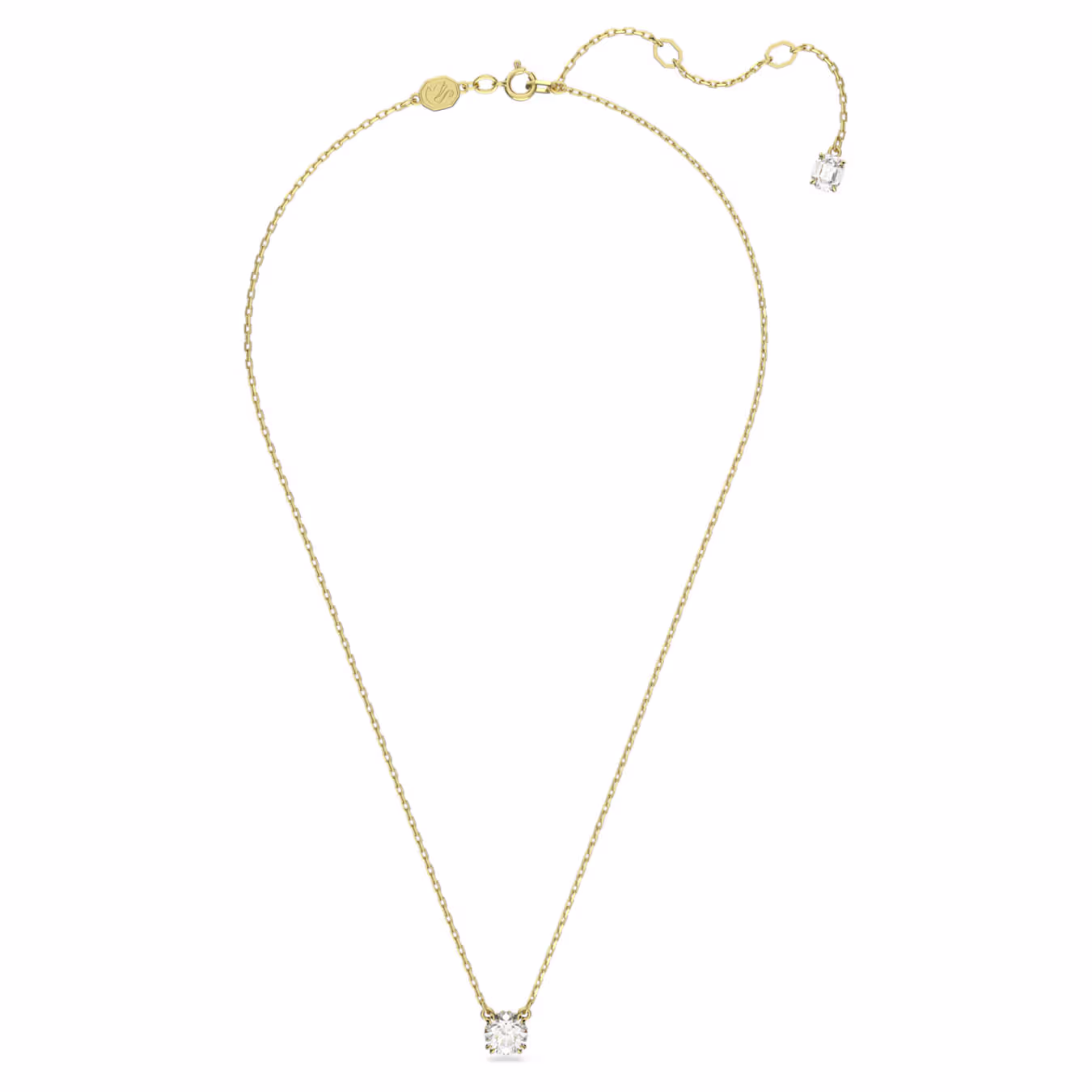 Swarovski  Stilla Anhänger Rundschliff, Weiß, 18k vergoldet
