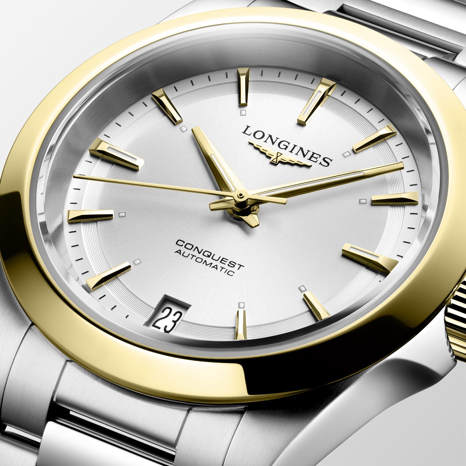 Longines Conquest gold silber Automatik Damenuhr L3.430.5.70.6