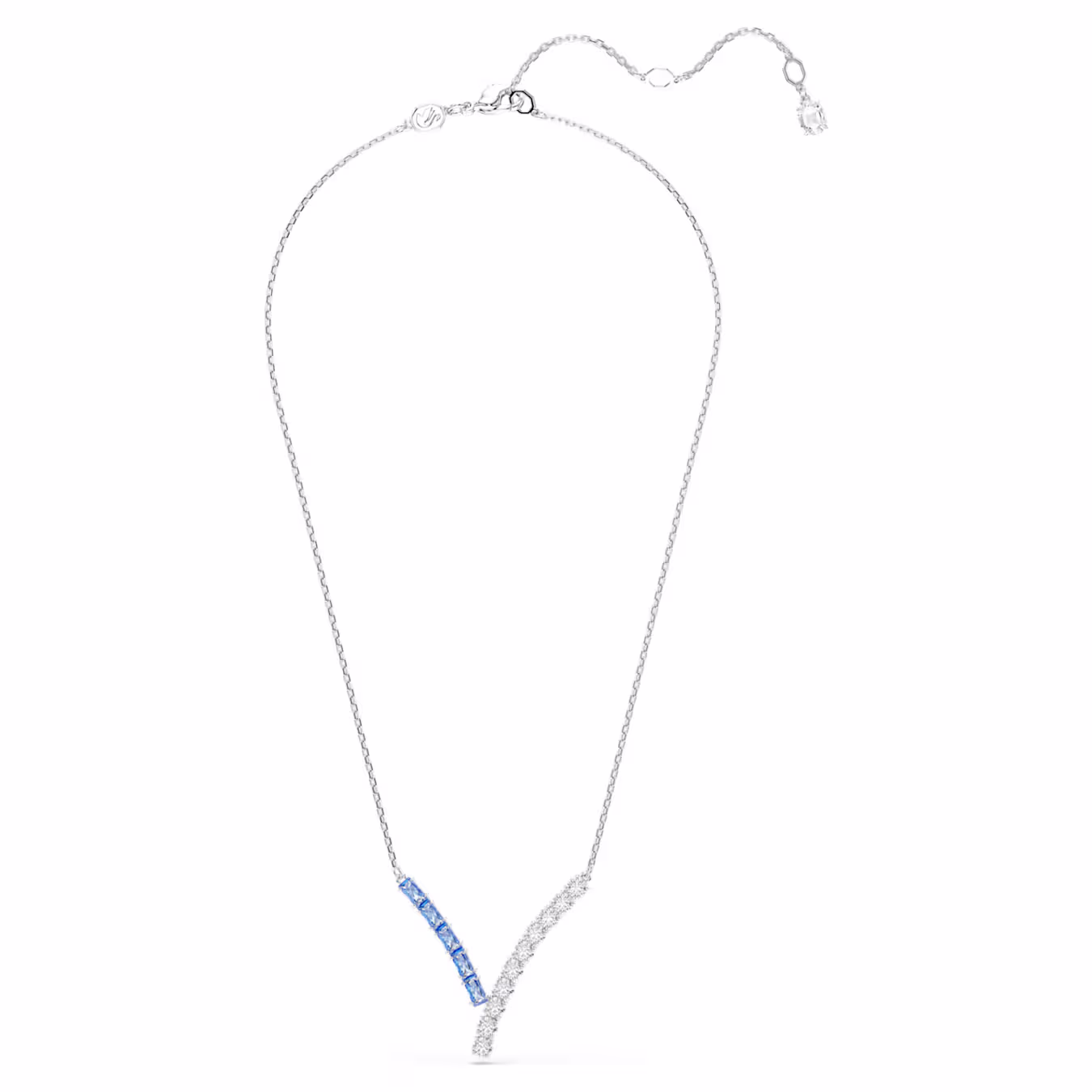 Swarovski  Matrix Anhänger Verschiedene Schliffe, Blau, Rhodiniert
