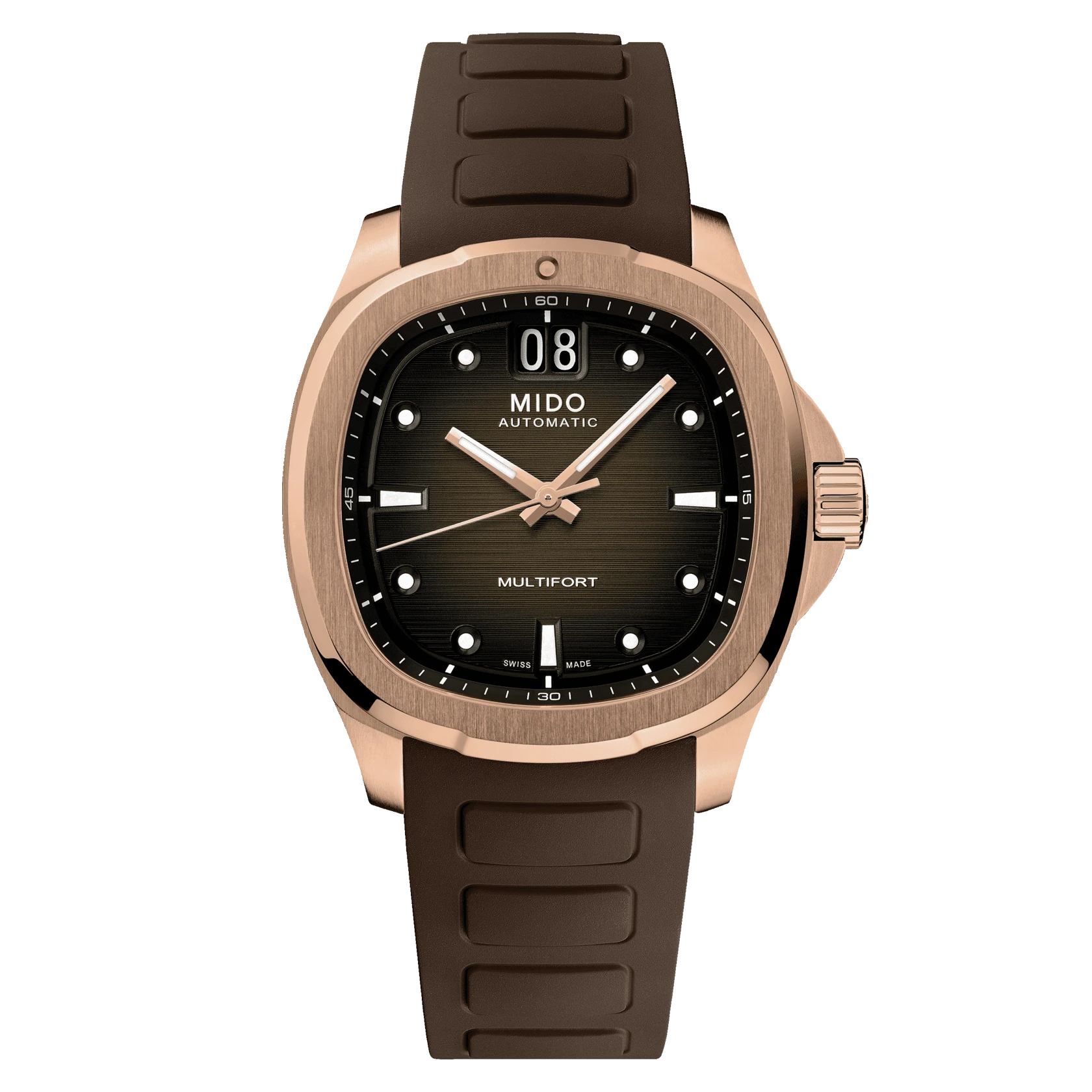 Mido Multifort TV braun Roségold Big Date Herrenuhr M049.526.37.291.00