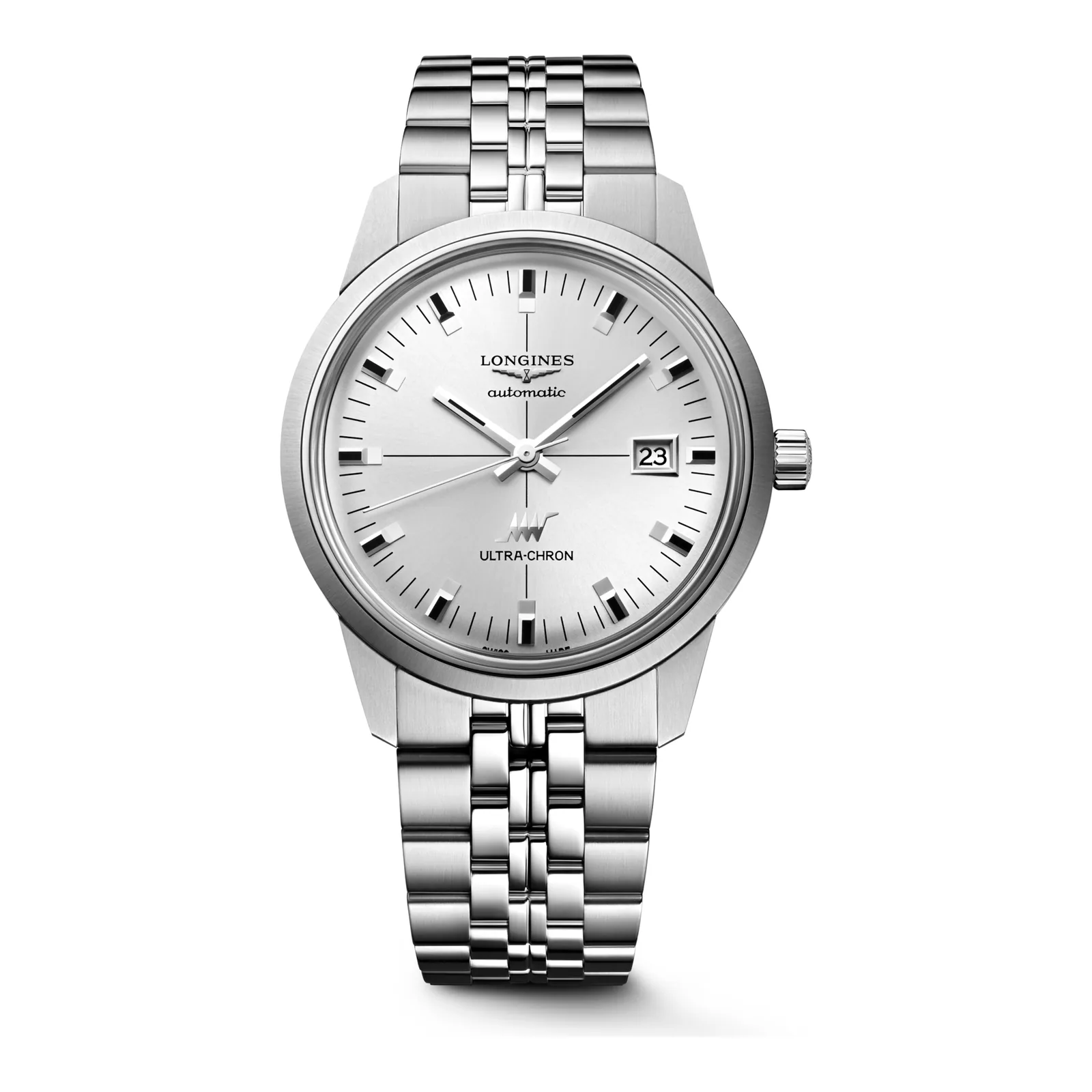 Longines Ultra-Chron Classic Silber Edelstahlband 40 mm Herrenuhr L2.937.4.72.6