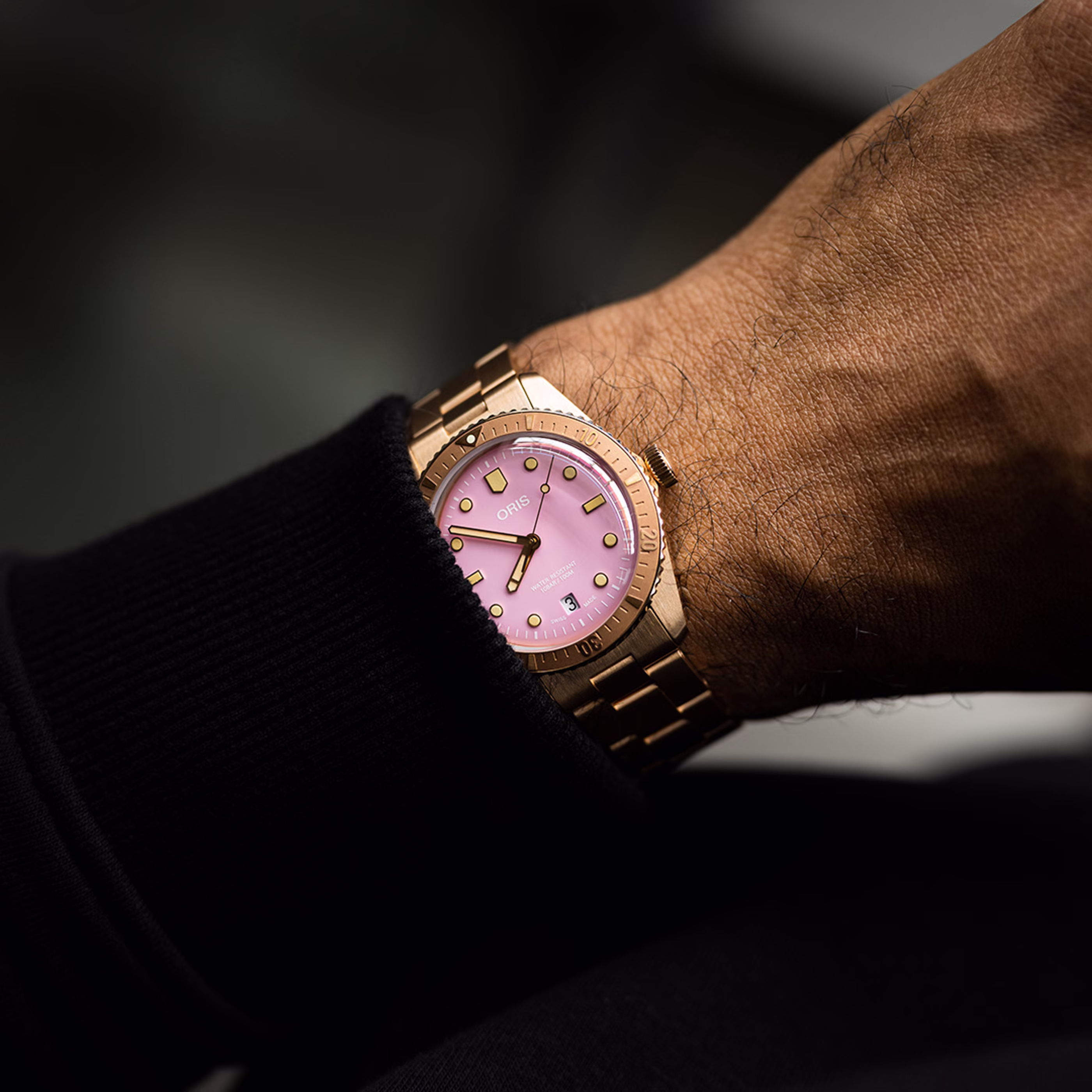 Oris Divers Sixty‑Five Cotton Candy 38mm Bronze Rosa Herrenuhr 01 733 7771 3158-07 8 19 15