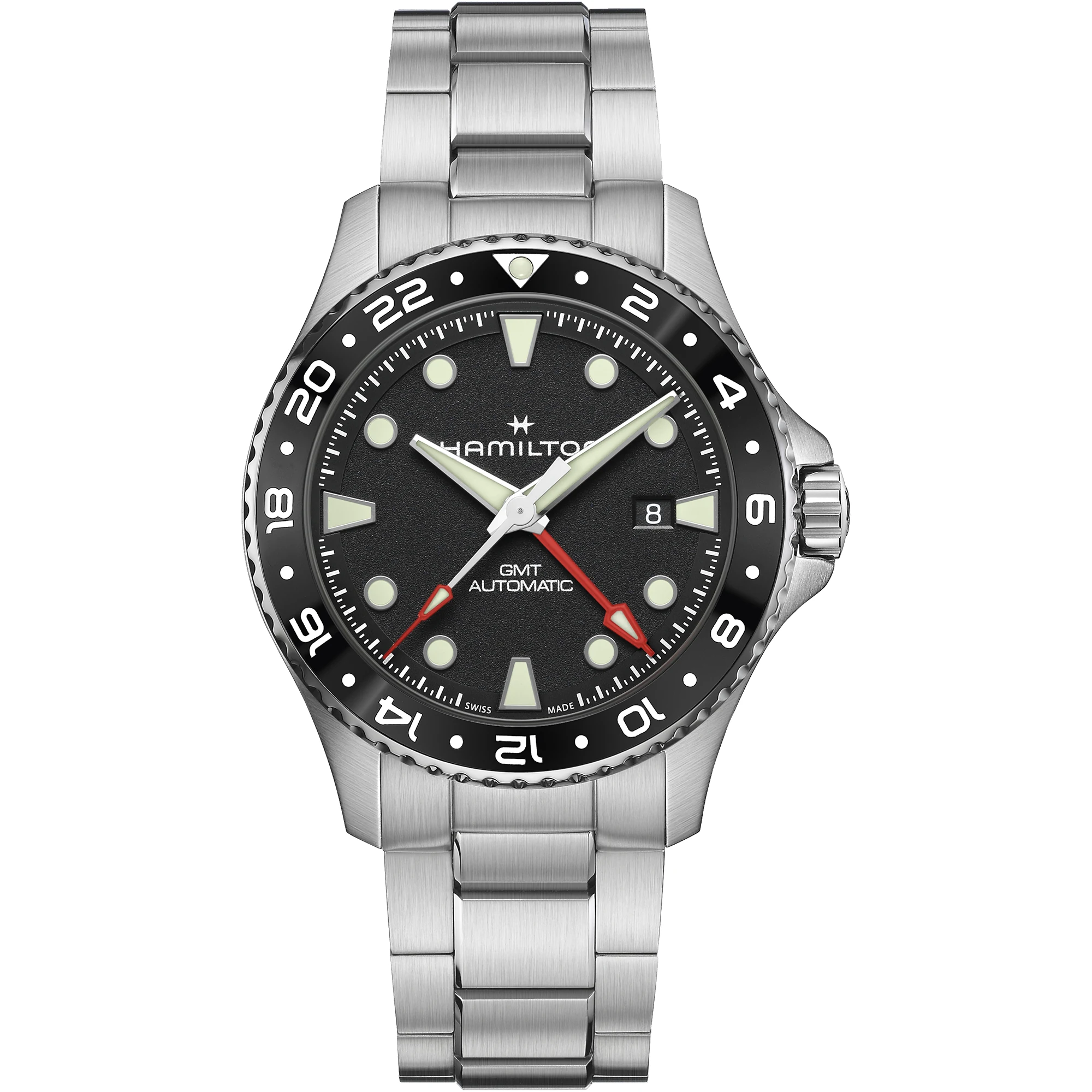 Hamilton KHAKI NAVY SCUBA AUTO Schwarz GMT 43 MM Herrenuhr H82555130