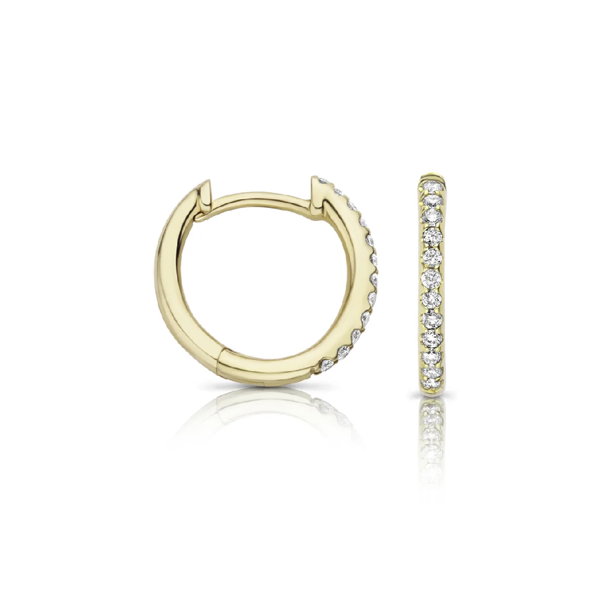 One More Ischia Basics Damen Kreolen in 18 Karat Gelbgold mit Diamanten 93F309A