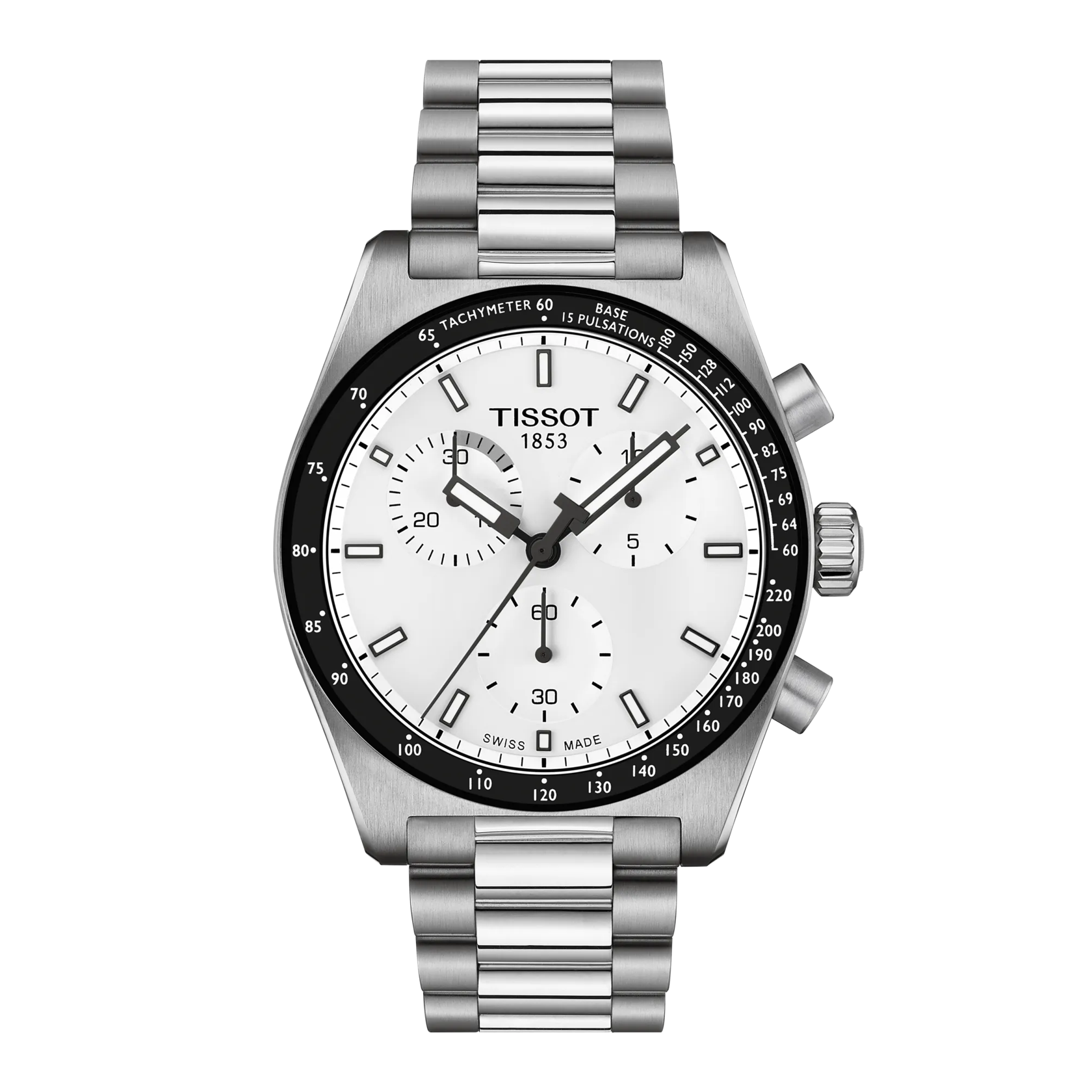 Tissot PR516 Quarzwerk, Edelstahlband, Weiß, 40mm Herrenuhr T149.417.11.011.00