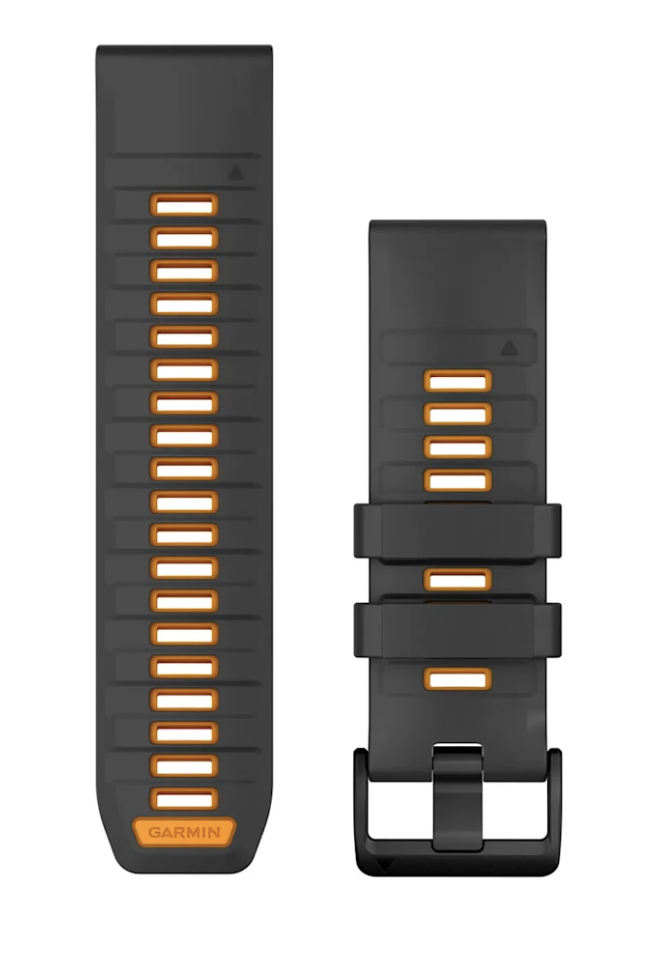 Garmin Ersatzarmband (Schnellwechsel-System) Silikon schiefergrau/ orange 