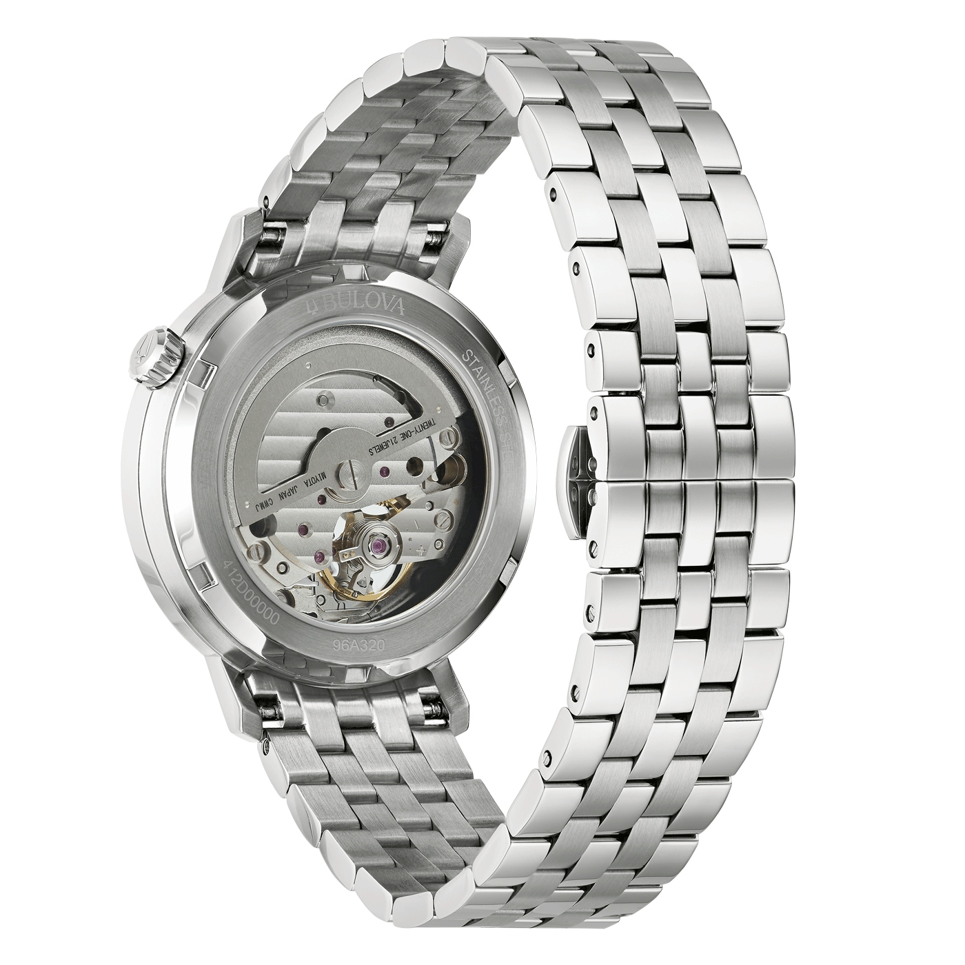 Bulova Aerojet Automatik 42 Stunden Gangreserve, Edelstahlband, Blau Herrenuhr 96A320