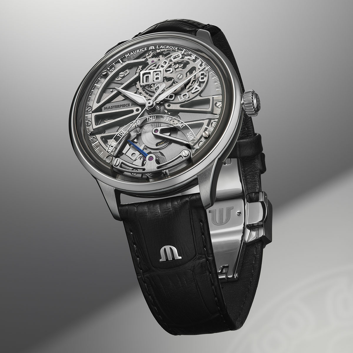 Maurice Lacroix 1975 Master Grand Date Retrograde, Automatikuhr, Lederarmband Herrenuhr 758008-SS001-090-2