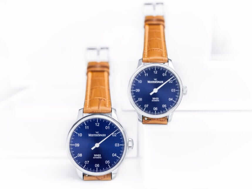 Meister Singer Automatik Sonnenschliff Blau Herrenuhr BM9908