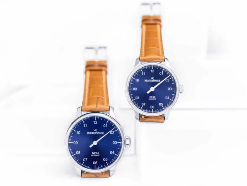 Meister Singer Automatik Sonnenschliff Blau Herrenuhr BM9908